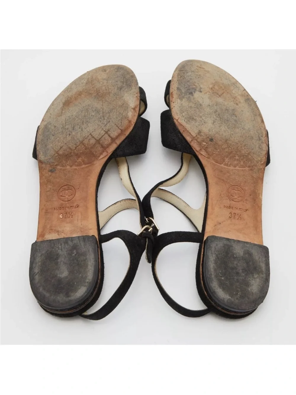 Chanel flat sandals cc logo